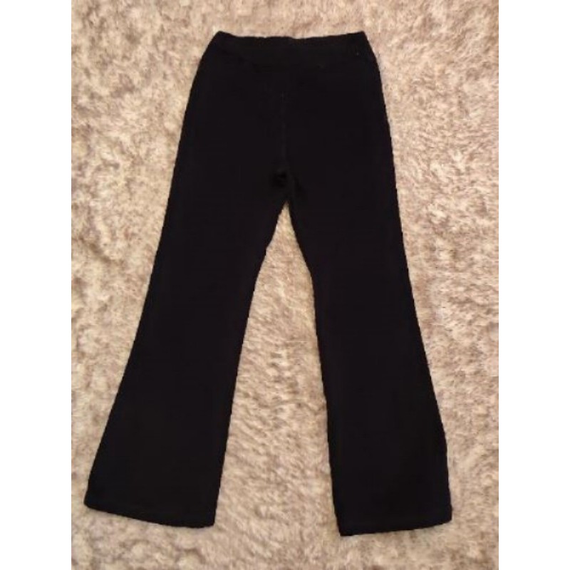 Pantalon évasé velours noir fille T.10/12 ans