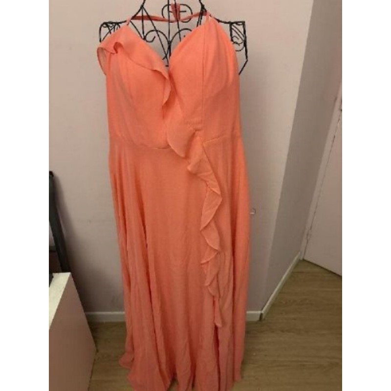 robe de fête saumon T.L 