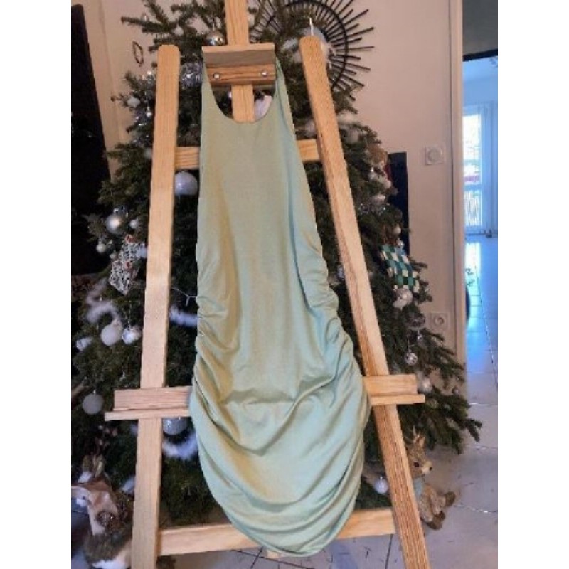 robe courte verte claire, taille S, Shein, dos nue 