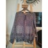 Chemisier transparent motifs violet taille 38 