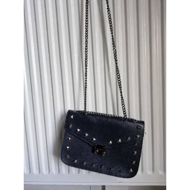 1 sac bandoulière à clou bleu marine
