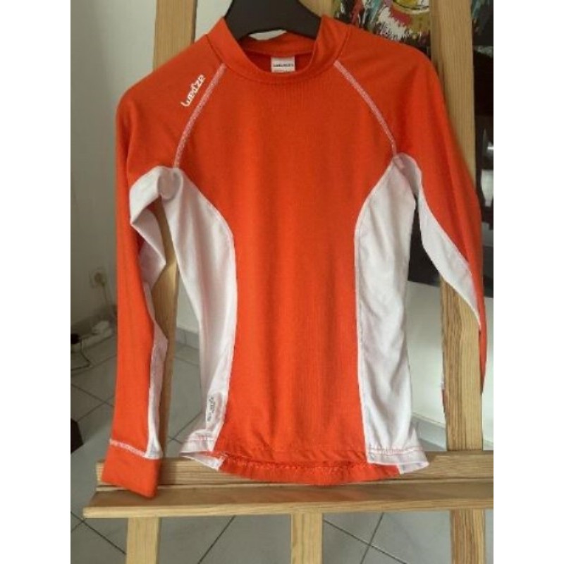 Pull de ski orange blanc - 10 ans