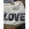 Pull blanc love fille 8 ans TAO 