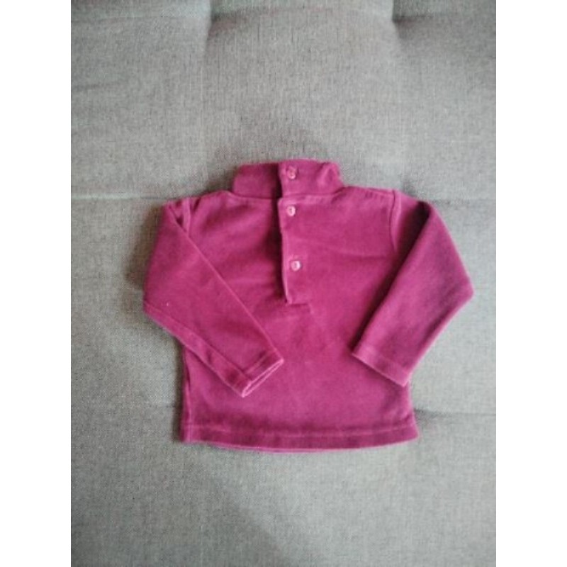 Pull velours violet T 2 ans