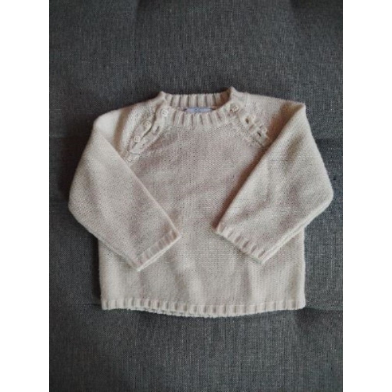 Pull laine crème T12 mois