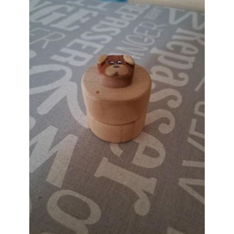 Pot en bois 1ère dent de lait déco chien