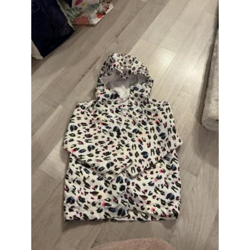Manteau / coupe vent Zara blanche avec motifs léopard multicolore taille 5 ans 