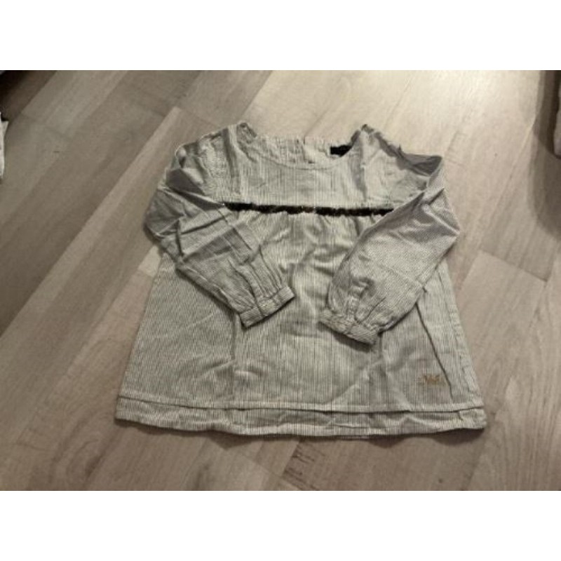 Blouse  IKKS taille 4 ans à rayures grises et blanches