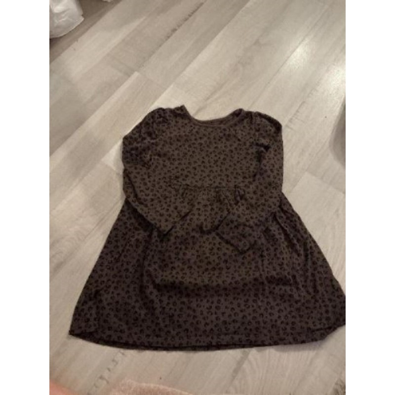 Robe marron à taches léopard noires H&M taille 5-6 ans 