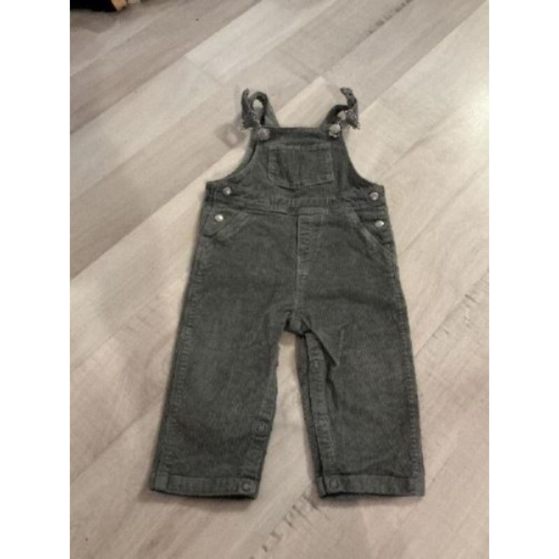 Salopette velours côtelé grise PETIT BATEAU taille 6 mois 