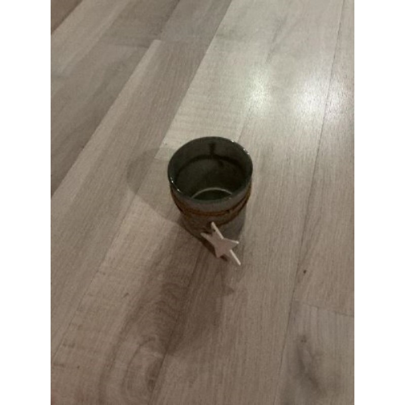 Photophore gris avec étoile blanche 