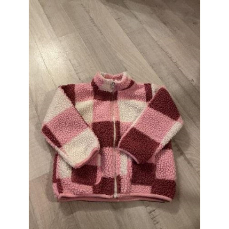 Veste polaire à carreaux blanc rose et rose foncé PRIMARK TAILLE 4-5 ans 
