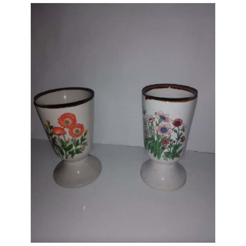 Lot de 2 MUG - Mazagrans en céramique Bon état fleuris