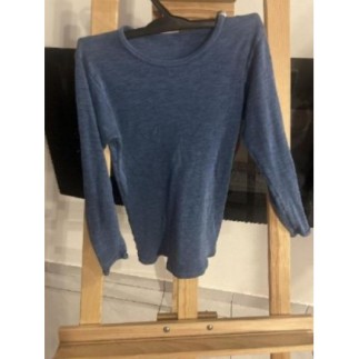 Tee shirt bleu à manches...