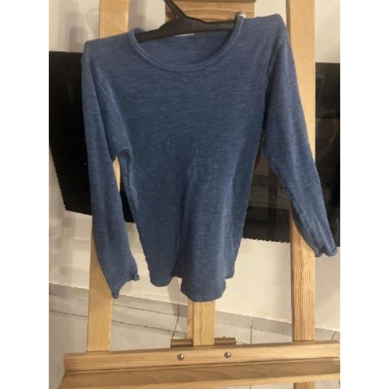 Tee shirt bleu à manches longues 