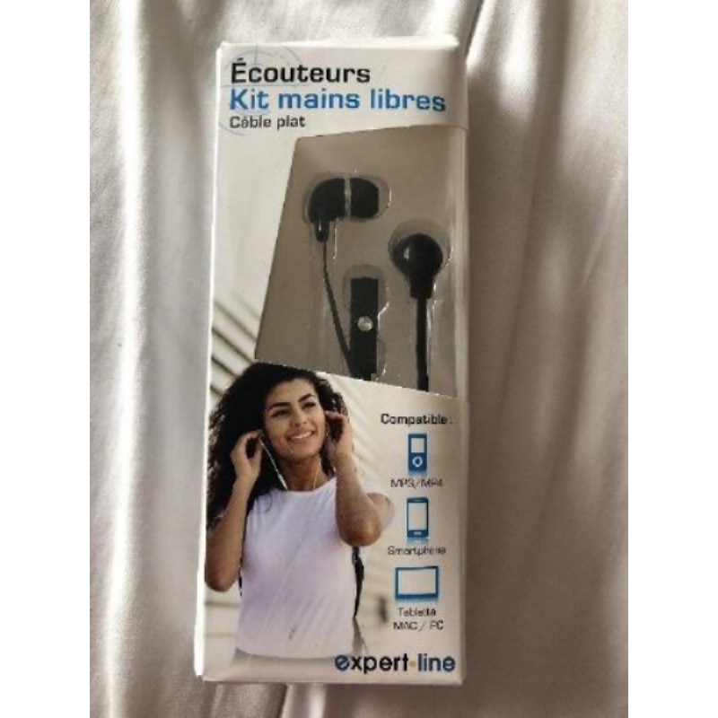 Écouteurs Kit mains libres Câble plat compatible MP3/MP4/Smarthone/Tablette /MAC/PC