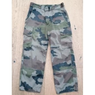 Pantalon motif treillis -...