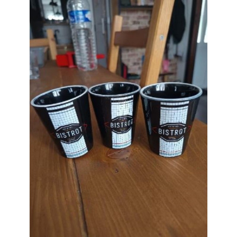 Tasses café noir marquees bistrot lot de trois