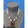Collier perles blanches et bois