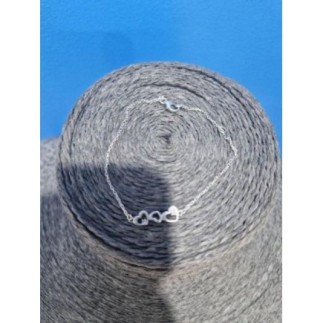 Bracelet 3 cœurs en argent 