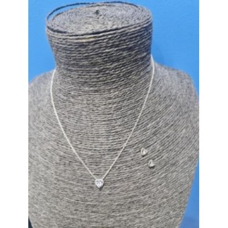 Collier argent Cœur et Bo...