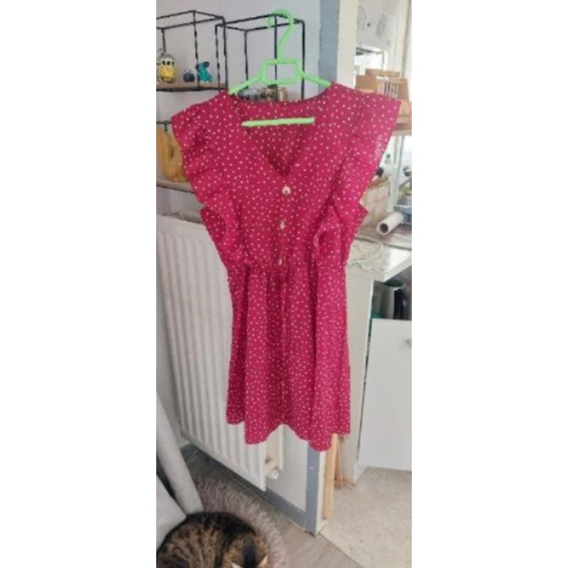 Robe rouge à pois shein taille S