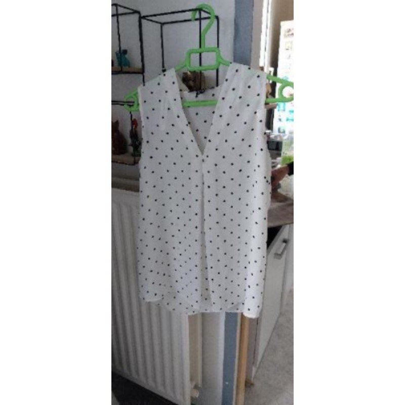 Blouse blanc à pois taille 36