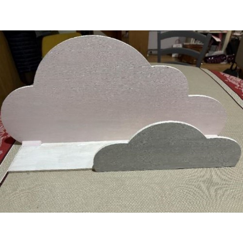 Décoration murale nuage rose/gris