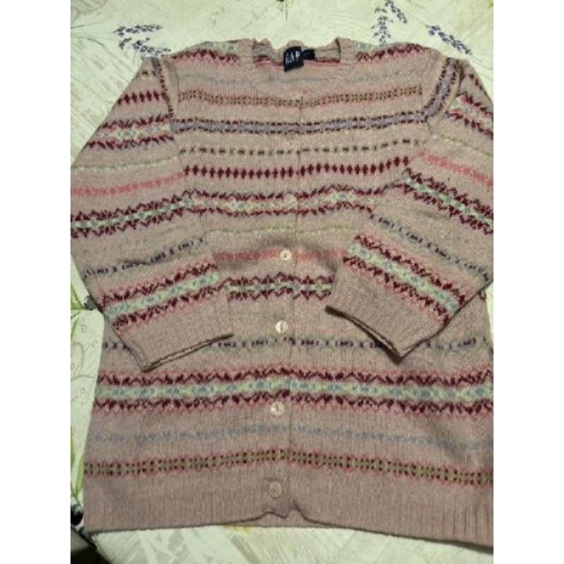 Gilet rose à motif marque GAP taille M manches 3/4 