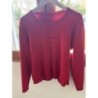 Pull rouge court 50% laine mérinos T1