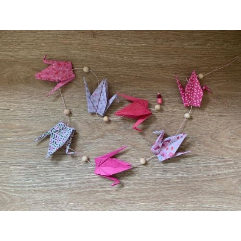 Guirlande origami grues à suspendre (environ 90 cm) 