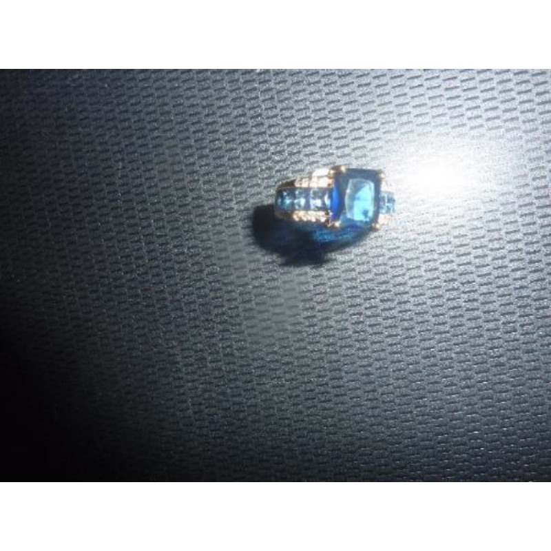 Bague Zirko.Bleu Synth. alliage argenté T 9