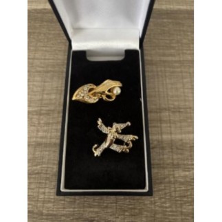 Bijoux -  2 broches dorée 