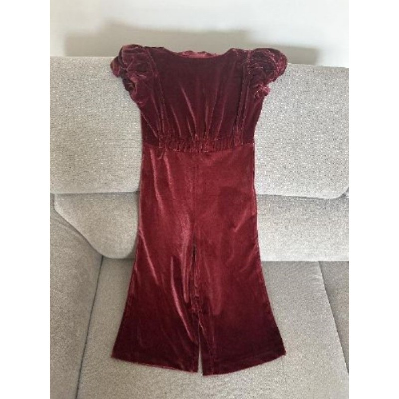 Combinaison velour bordeaux 4-5 ans