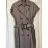 Robe brune boutonnée ceinture T40