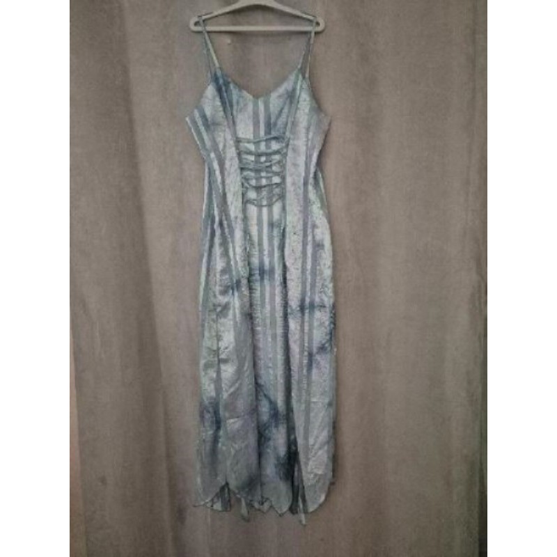 Robe été Fine bretelles Lacée dos bleue clair T40