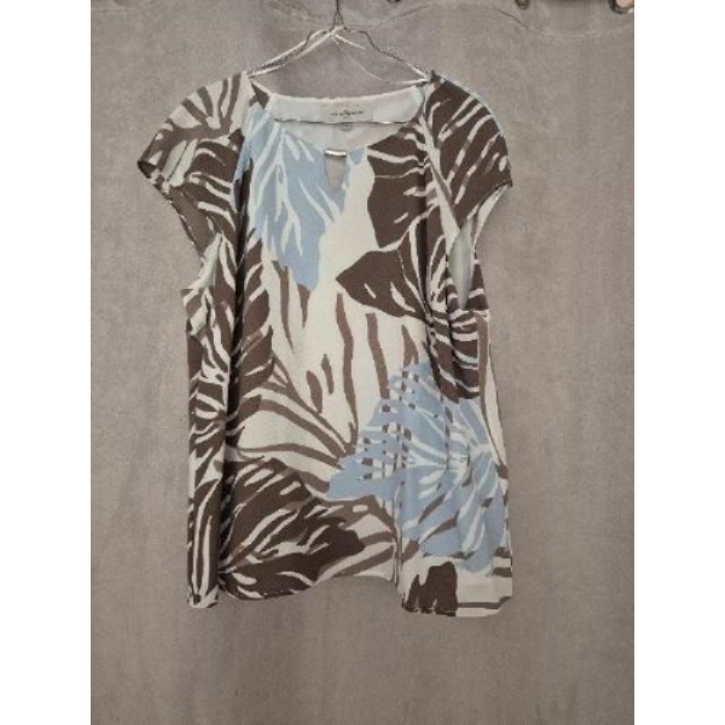 Blouse " Un jour ailleurs" Brun Bleu clair T5