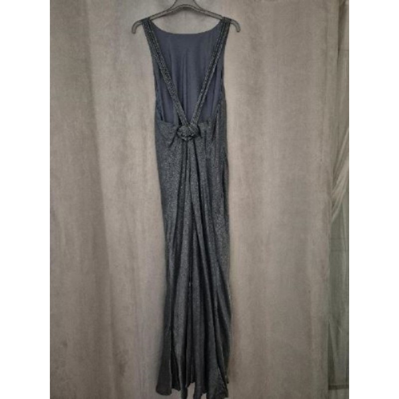 Robe de soirée longue Grise brillante T40