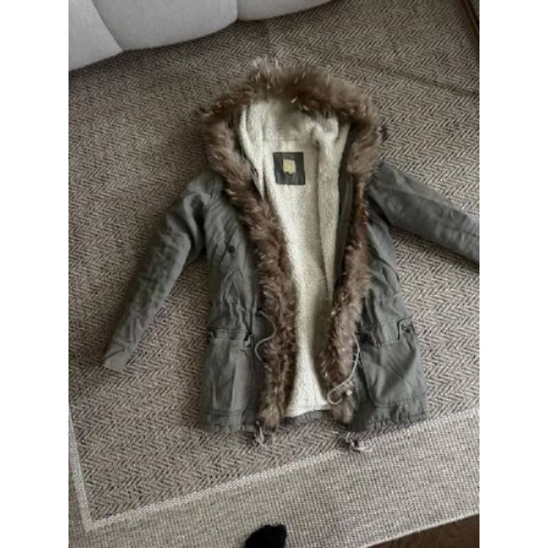 Manteau kaki fourré