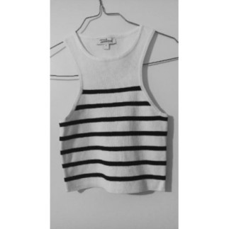 CROP TOP BLANC NOIR...