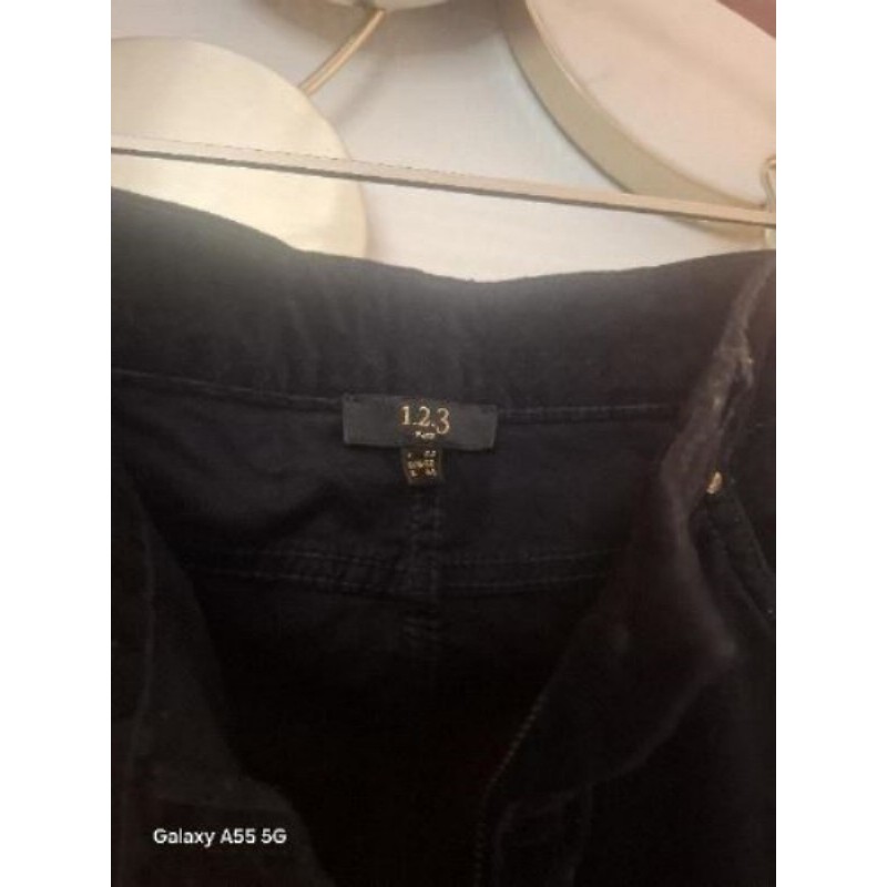 JEAN VELOUR Bleu nuit , à pois 123 Paris taille 44 