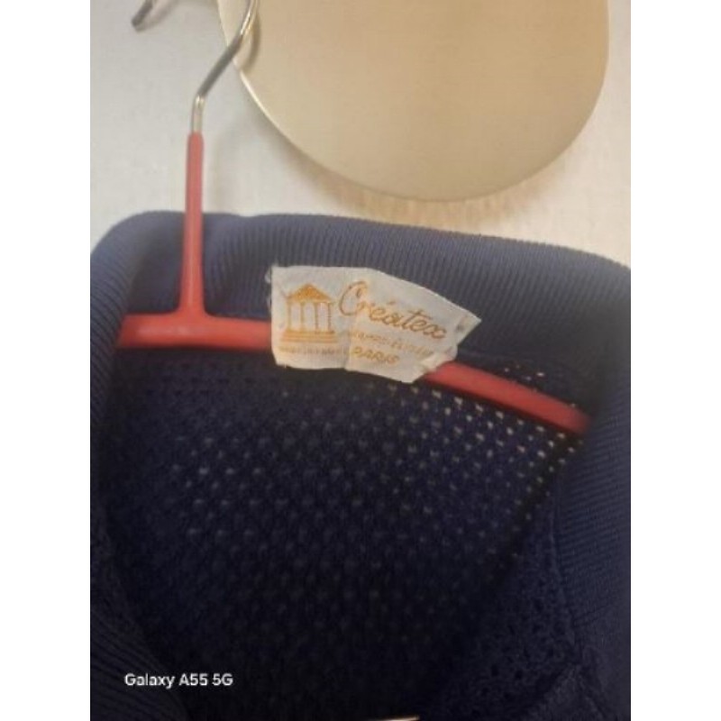 PULL POLO en maille bleu foncé Créortex Paris taille M 