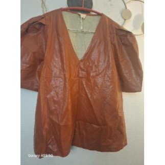 Haut Simili cuir Orange...