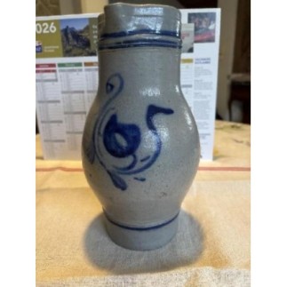 Grand pot en grès gris et bleu