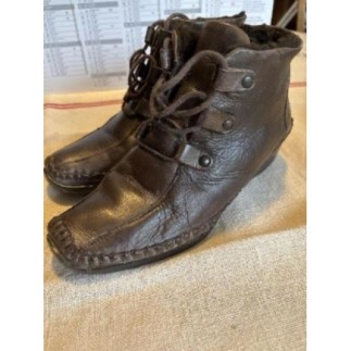 Bottine marron tout cuir T36