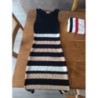 Robe été noir rayures beige et blanche Taille S