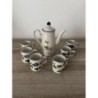 Cafetière + 6 tasses (motif fleurs)