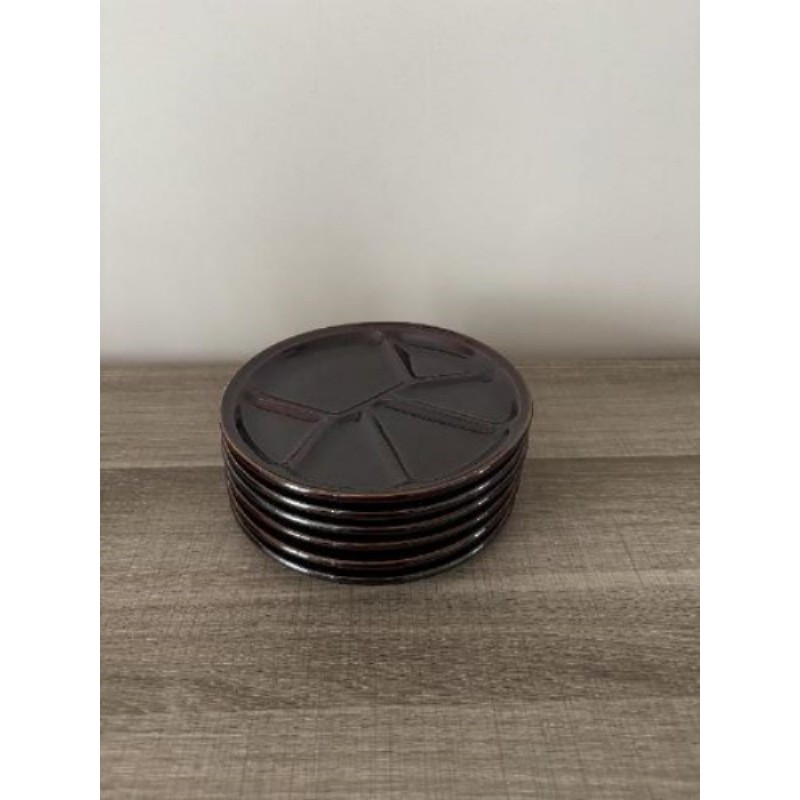 Lot de 6 assiettes à fondue 