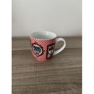 Tasse rouge petits chats 