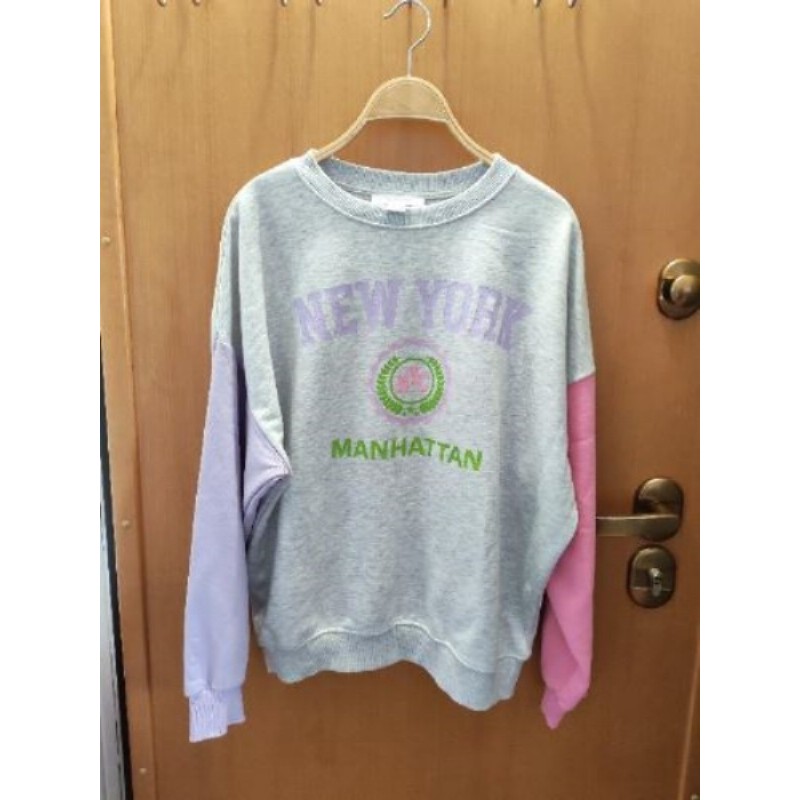 Sweat large gris/rose New-York. Primark XS 